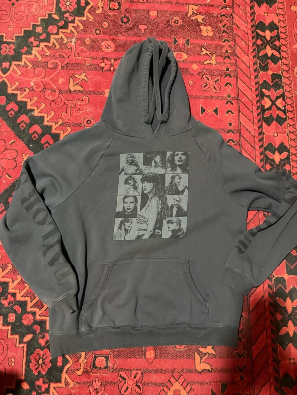 Taylor Swift Charcoal Black Crewneck Sweatshirt with Photo Grid